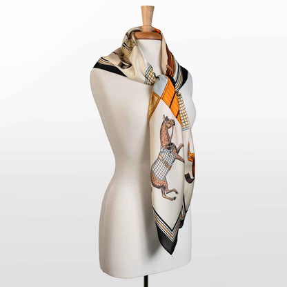 Urban Equestrian  Signature - Oversize Equestrian Scarf in Black