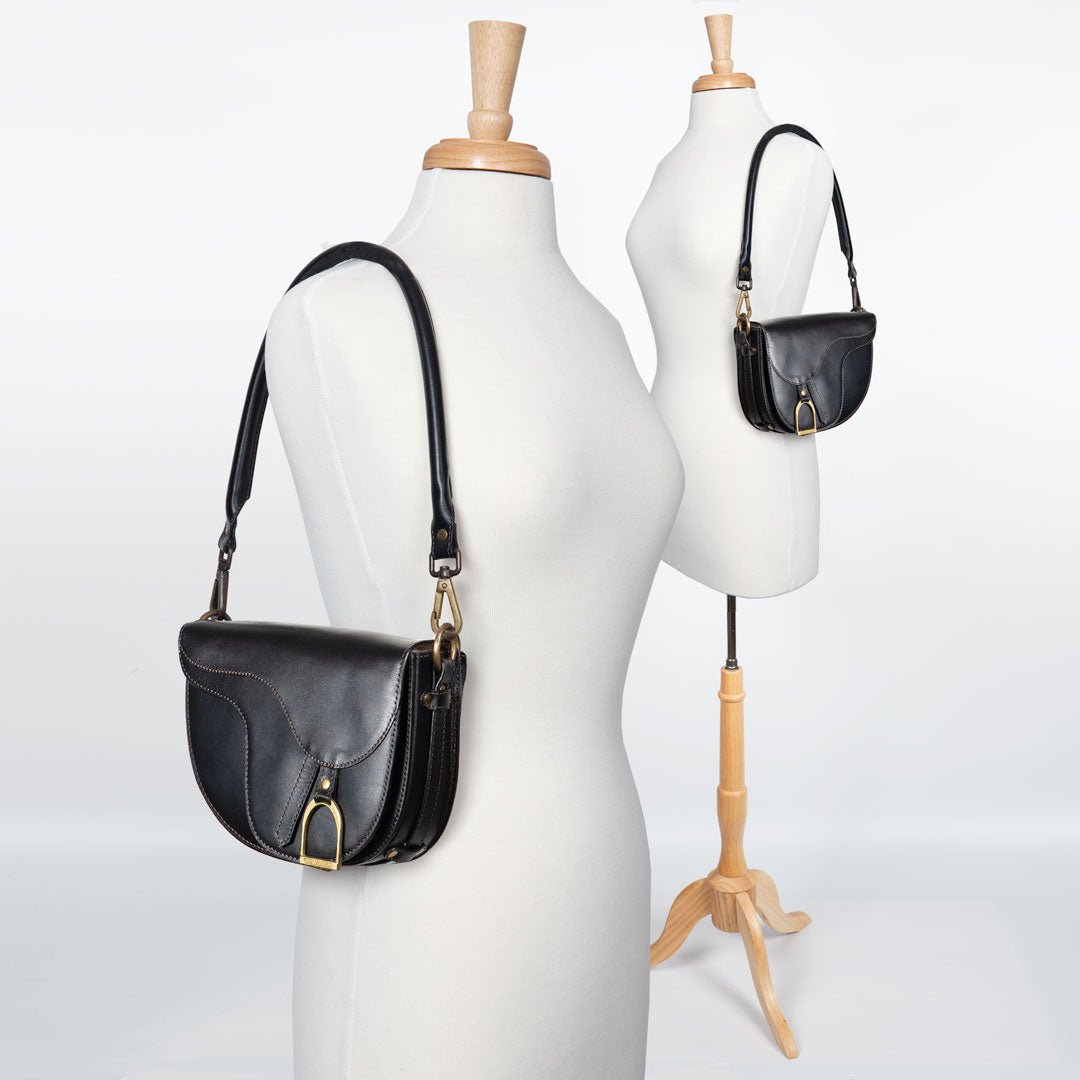Urban Equestrian  Signature Saddle Bag - Luxury Leather Handbag in Black