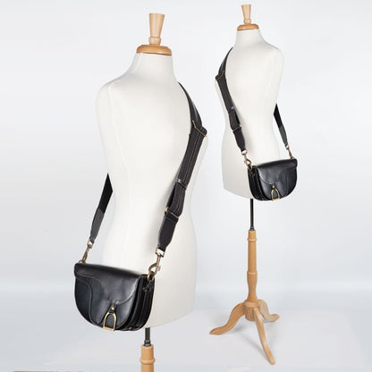 Urban Equestrian  Signature Saddle Bag - Luxury Leather Handbag in Black