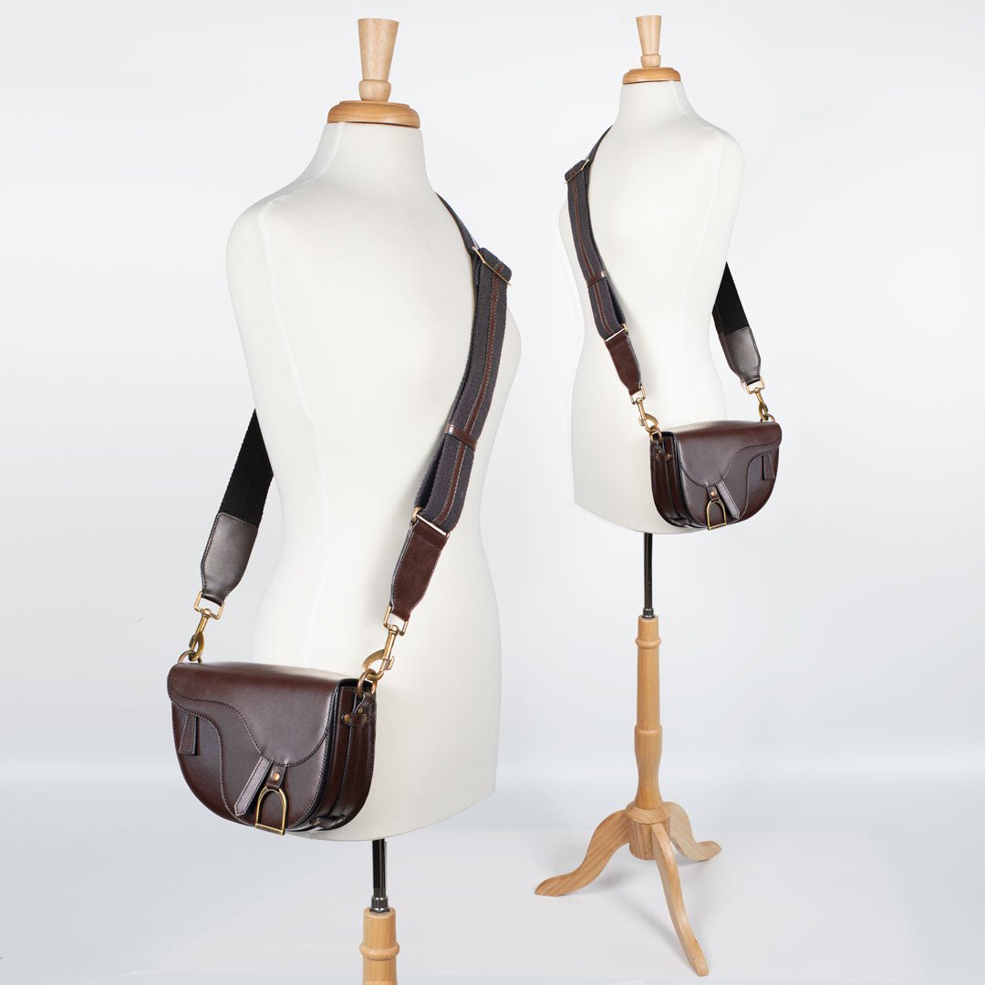 Urban Equestrian  Signature Saddle Bag - Luxury Leather Handbag in Deep Brown