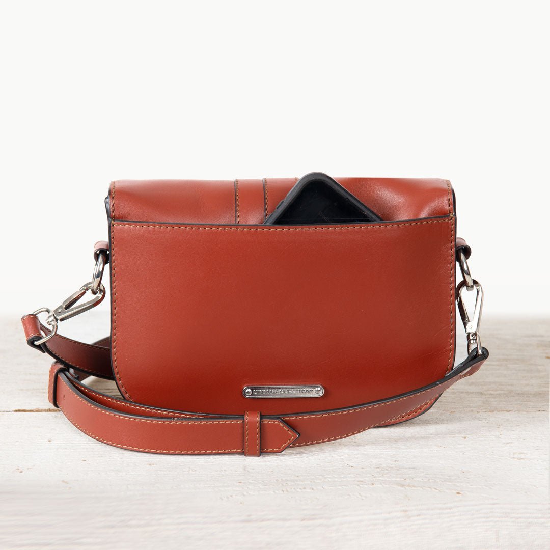 Urban Equestrian  Signature Stirrup - Riding Stirrup Crossbody Luxury Leather Handbag in Cognac