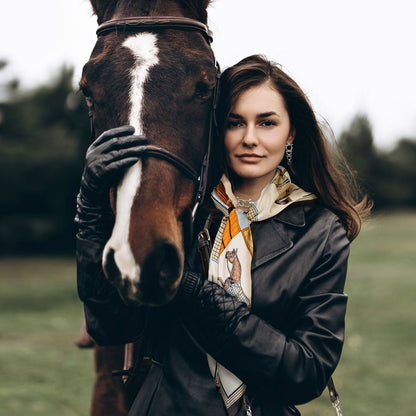 Urban Equestrian  Signature - Stylized Equestrian Scarf in Black