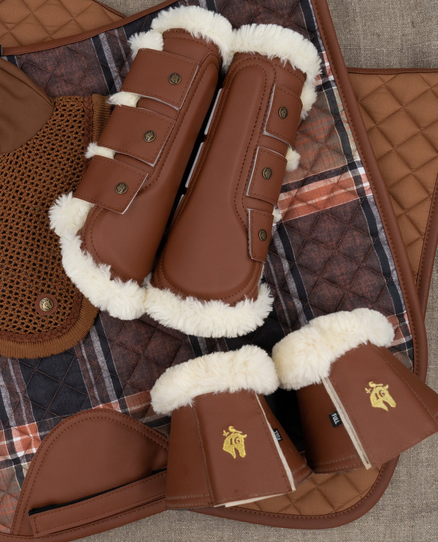 Sixteen Cypress  Leatherette Bell Boots, Cognac