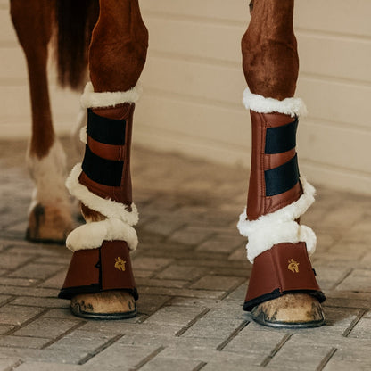 Sixteen Cypress  Leatherette Bell Boots, Cognac
