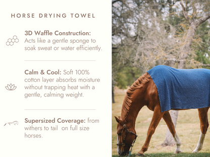 Sixteen Cypress Cotton Waffle Horse Drying Towel, Sand
