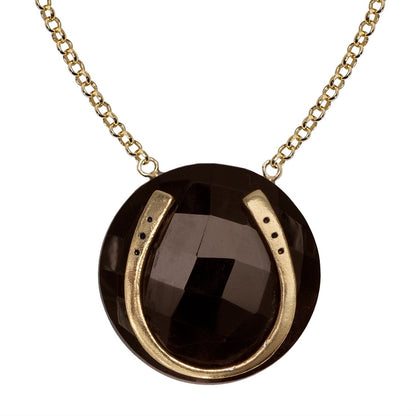Urban Equestrian  Smokey Topaz Horseshoe Necklace