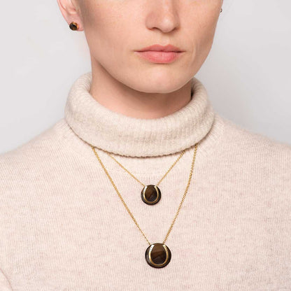 Urban Equestrian  Smokey Topaz Horseshoe Necklace