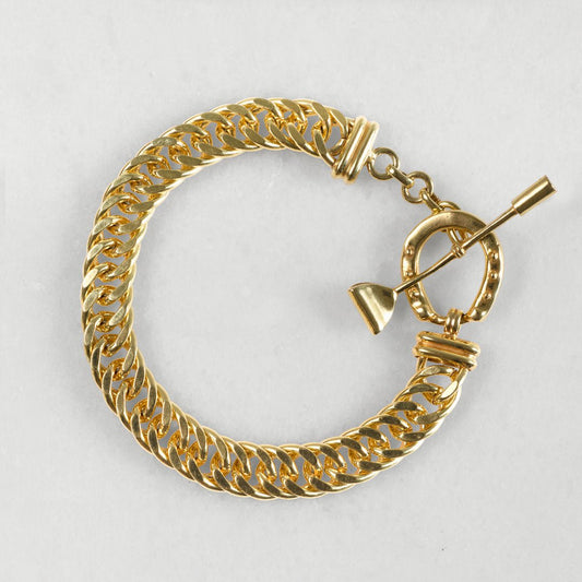 Urban Equestrian  Cavaletti - T Bar Horseshoe Clasp Bracelet in Gold