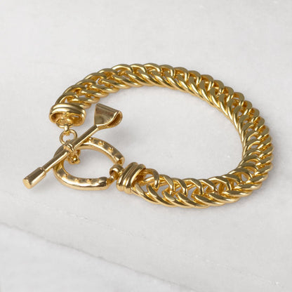 Urban Equestrian  Cavaletti - T Bar Horseshoe Clasp Bracelet in Gold