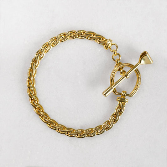 Urban Equestrian  Luxe Horseshoe Clasp Bracelet in Gold