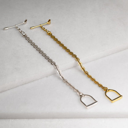 Urban Equestrian  Portia T-Bar Horseshoe Bracelet in Gold