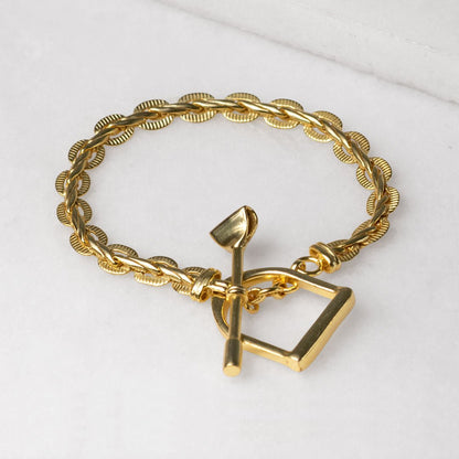 Urban Equestrian  Portia T-Bar Horseshoe Bracelet in Gold