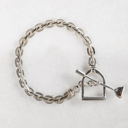 Urban Equestrian  Portia T-Bar Horseshoe Bracelet in Silver