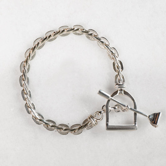 Urban Equestrian  Portia T-Bar Horseshoe Bracelet in Silver