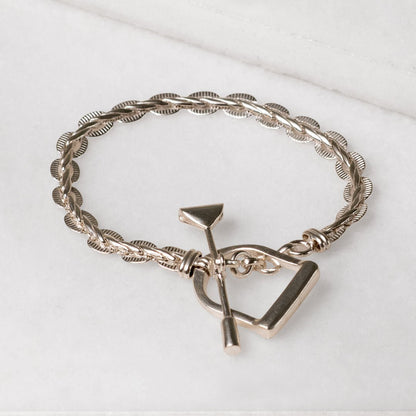 Urban Equestrian  Portia T-Bar Horseshoe Bracelet in Silver