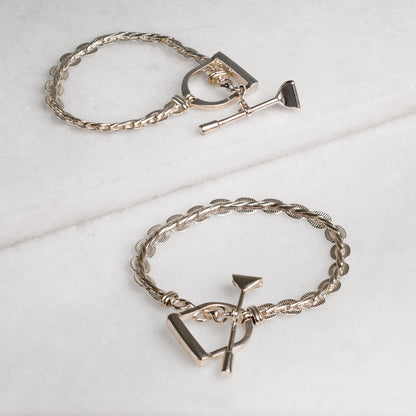 Urban Equestrian  Portia T-Bar Horseshoe Bracelet in Silver