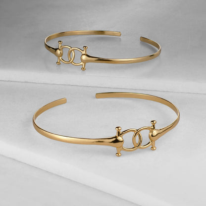 Talisman - Equestrian Horse Bit Choker Necklace in Gold