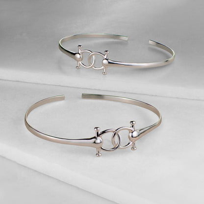 Urban Equestrian  Talisman - Equestrian Horse Bit Choker Necklace in Silver
