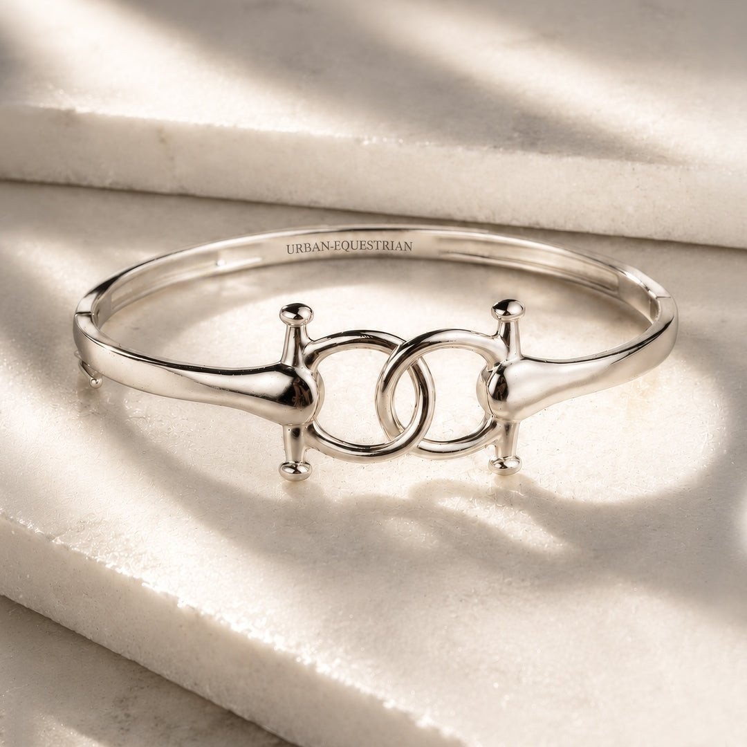 Urban Equestrian  Talisman - Equestrian Horse Bit Choker Necklace in Silver