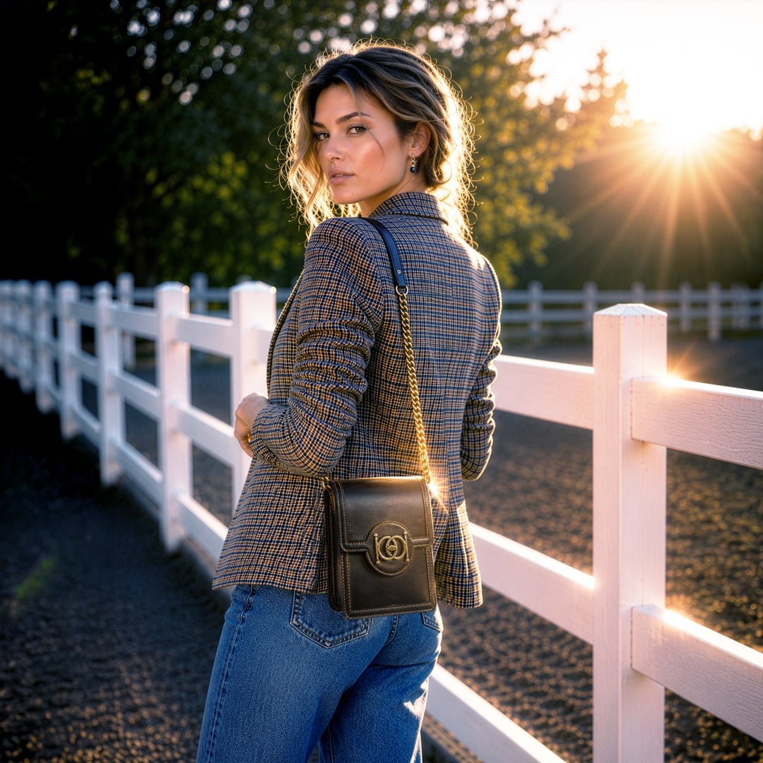 Urban Equestrian  Talisman - Horse Bit Lock Phone Bag in Black