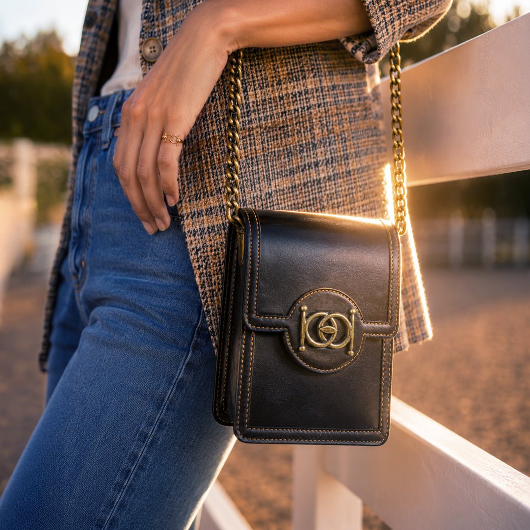 Urban Equestrian  Talisman - Horse Bit Lock Phone Bag in Black