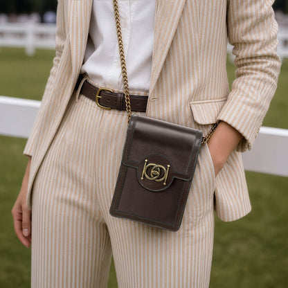 Urban Equestrian  Talisman - Horse Bit Lock Phone Bag in Brown