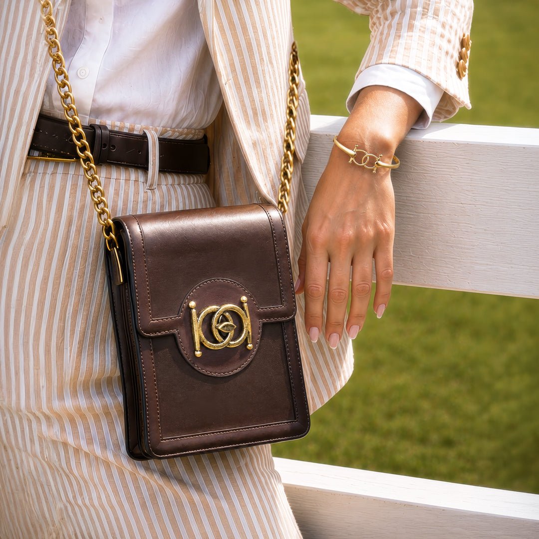 Urban Equestrian  Talisman - Horse Bit Lock Phone Bag in Brown