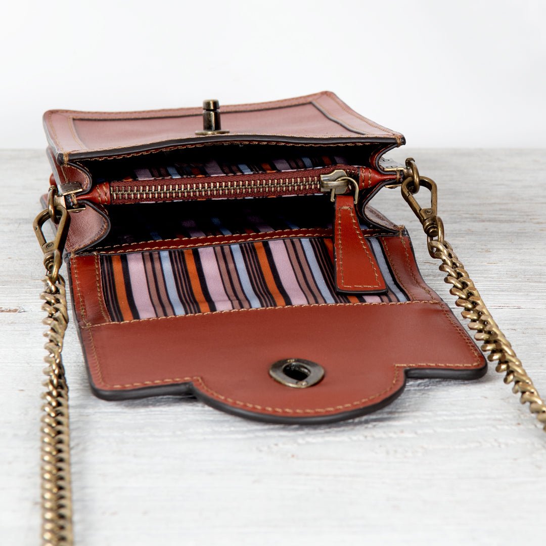 Urban Equestrian  Talisman - Horse Bit Lock Phone Bag in Cognac