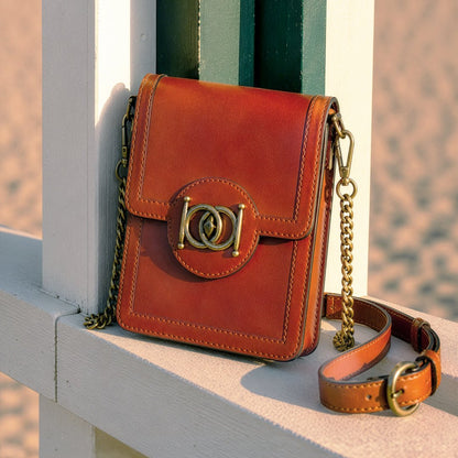 Urban Equestrian  Talisman - Horse Bit Lock Phone Bag in Cognac