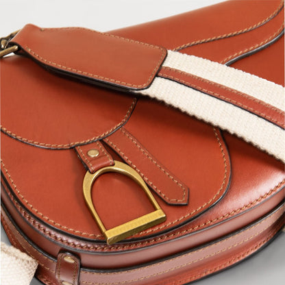 Urban Equestrian  Signature Saddle Bag - Luxury Leather Handbag in Cognac