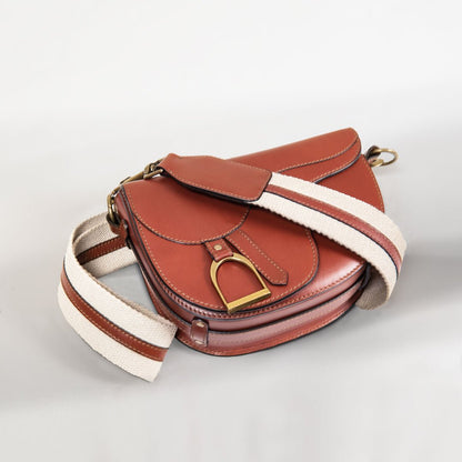 Urban Equestrian  Signature Saddle Bag - Luxury Leather Handbag in Cognac