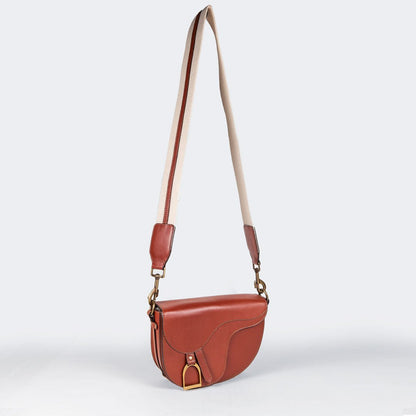 Urban Equestrian  Signature Saddle Bag - Luxury Leather Handbag in Cognac