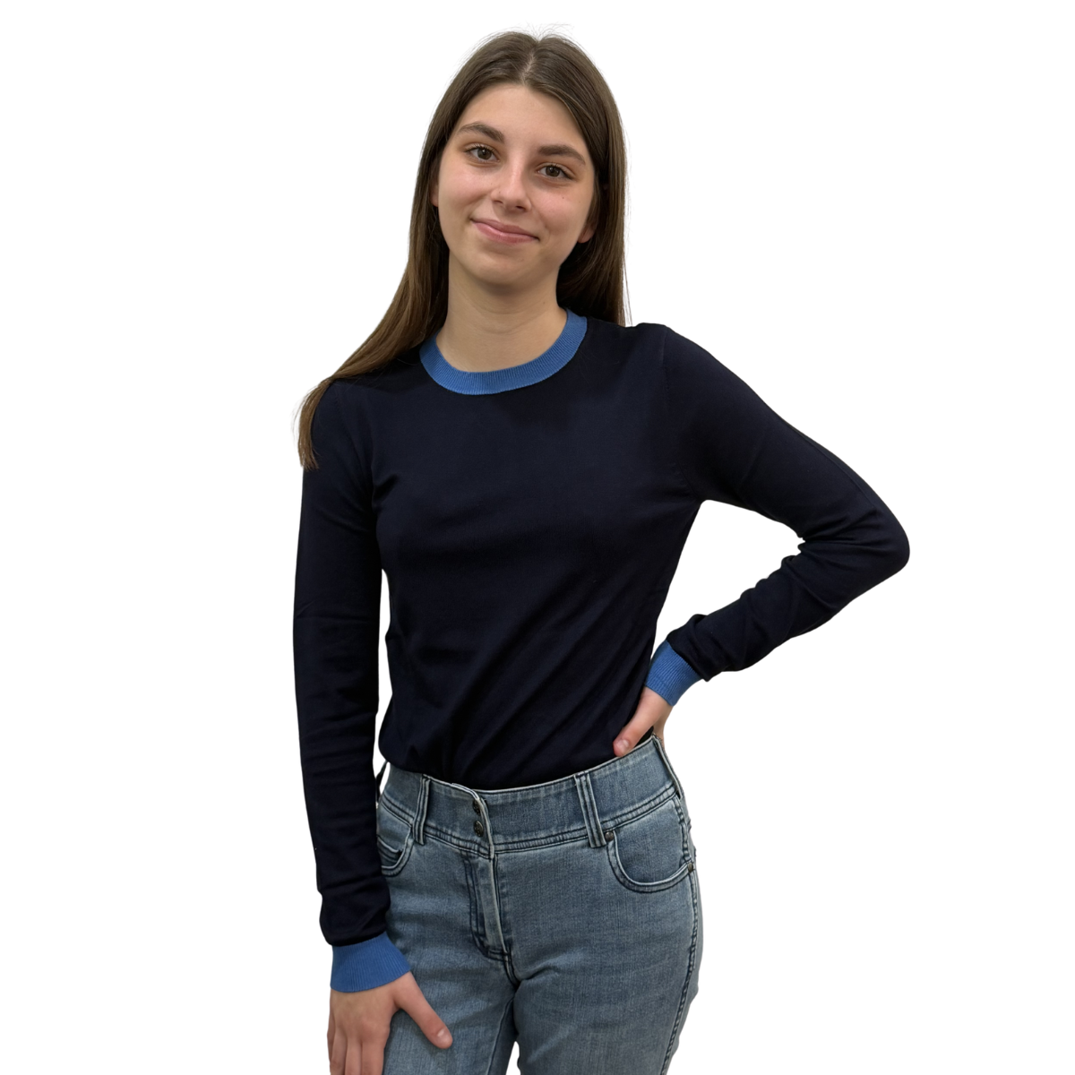 TKEQ Essential Contrast Crewneck Sweater