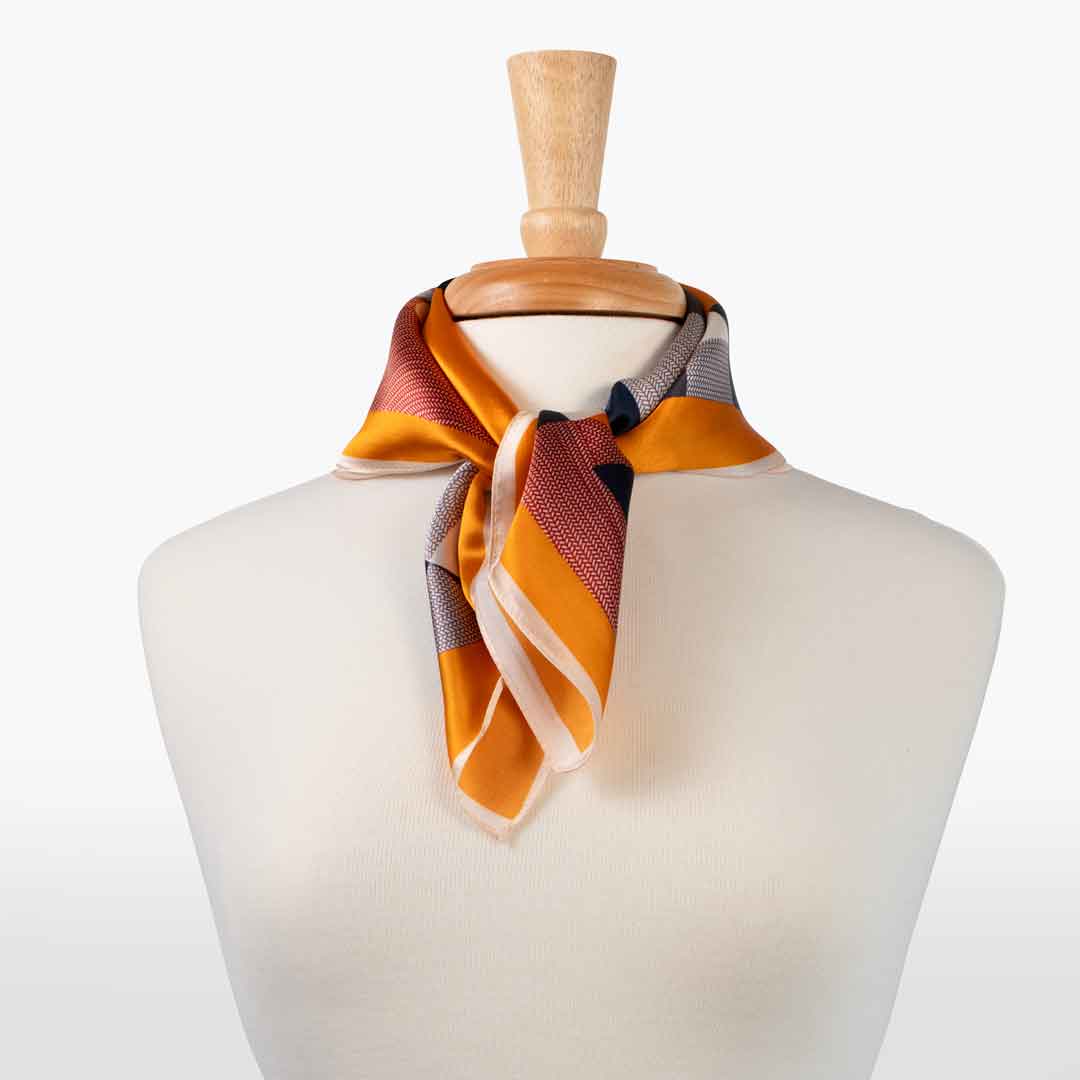 Urban Equestrian  Troie - Stylized Equestrian Scarf in Tangerine