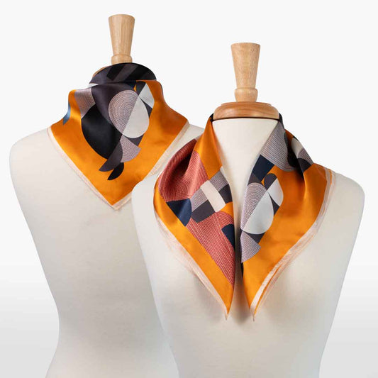 Urban Equestrian  Troie - Stylized Equestrian Scarf in Tangerine