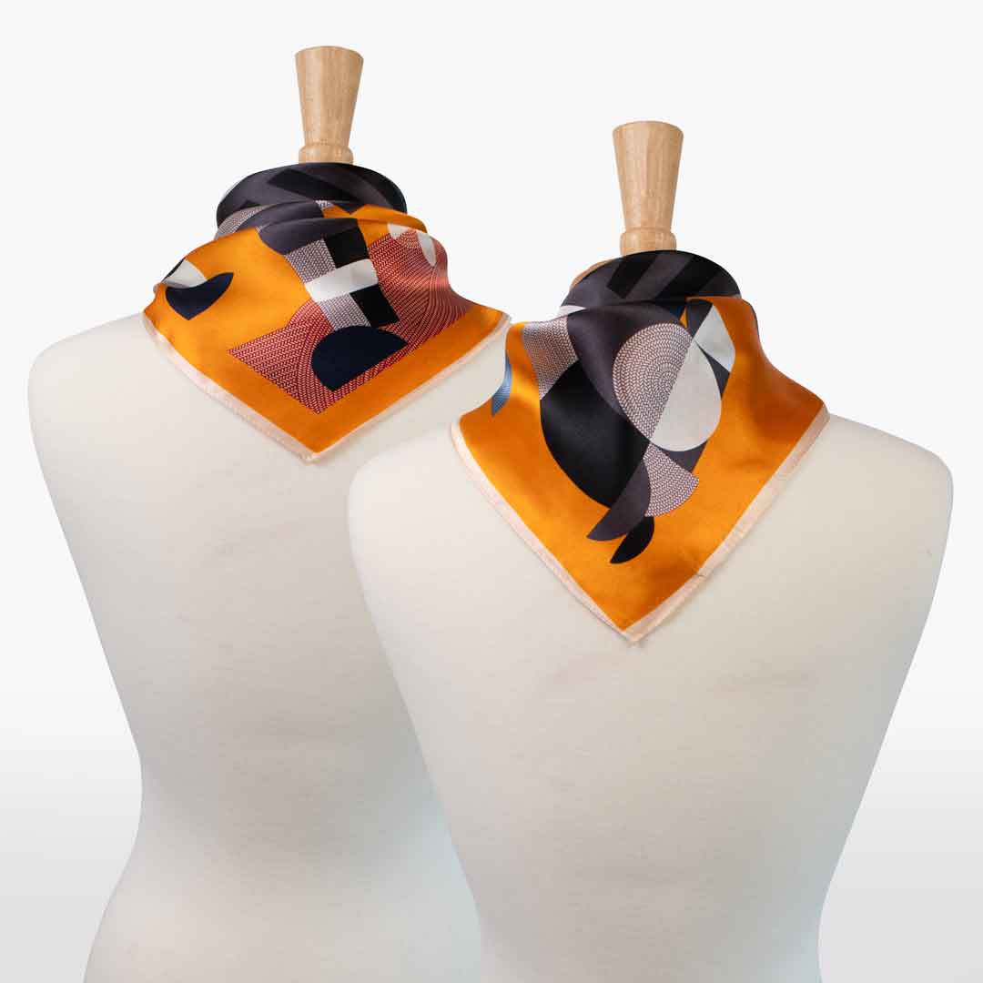 Urban Equestrian  Troie - Stylized Equestrian Scarf in Tangerine