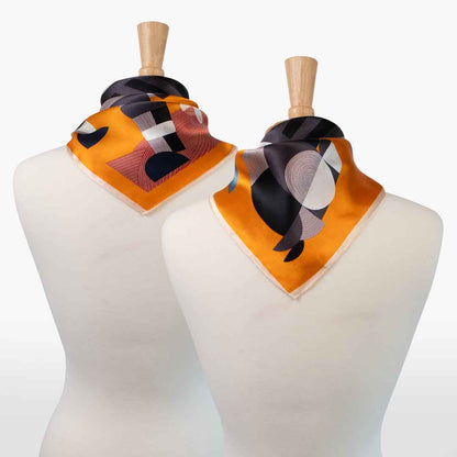 Urban Equestrian  Troie - Stylized Equestrian Scarf in Tangerine