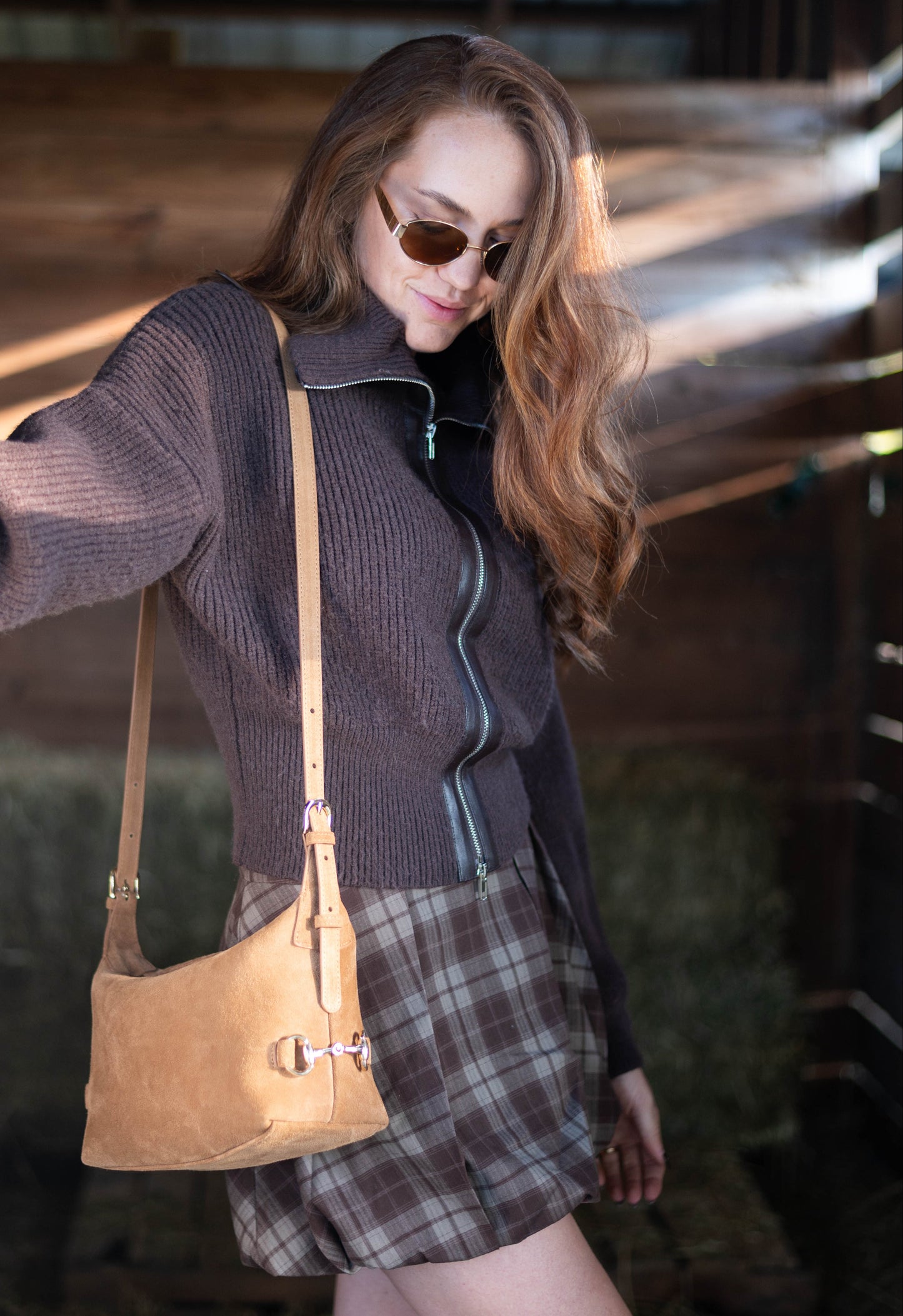 Tucker Tweed  Bethany Bit Bag Suede | Limited Edition Milk Chocolate