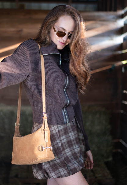 Tucker Tweed  Bethany Bit Bag Suede | Limited Edition Milk Chocolate
