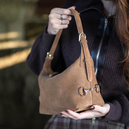 Tucker Tweed  Bethany Bit Bag Suede | Limited Edition Milk Chocolate