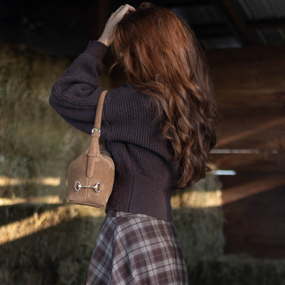 Tucker Tweed  Bethany Bit Bag Suede | Limited Edition Milk Chocolate
