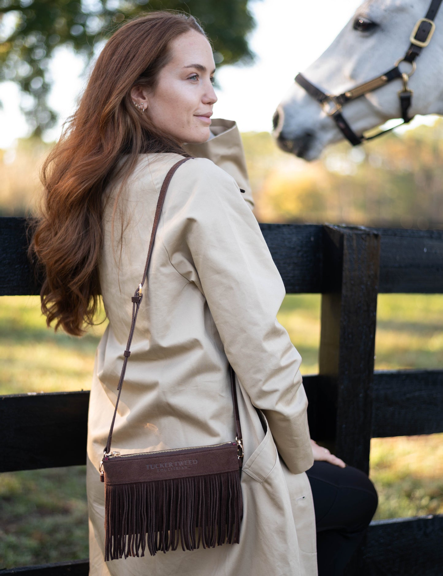 Tucker Tweed  Wellington Wristlet Dark Chocolate Fringe | LIMITED EDITION