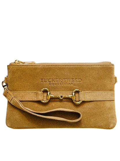 Tucker Tweed  Wellington Wristlet Palomino Suede Edition