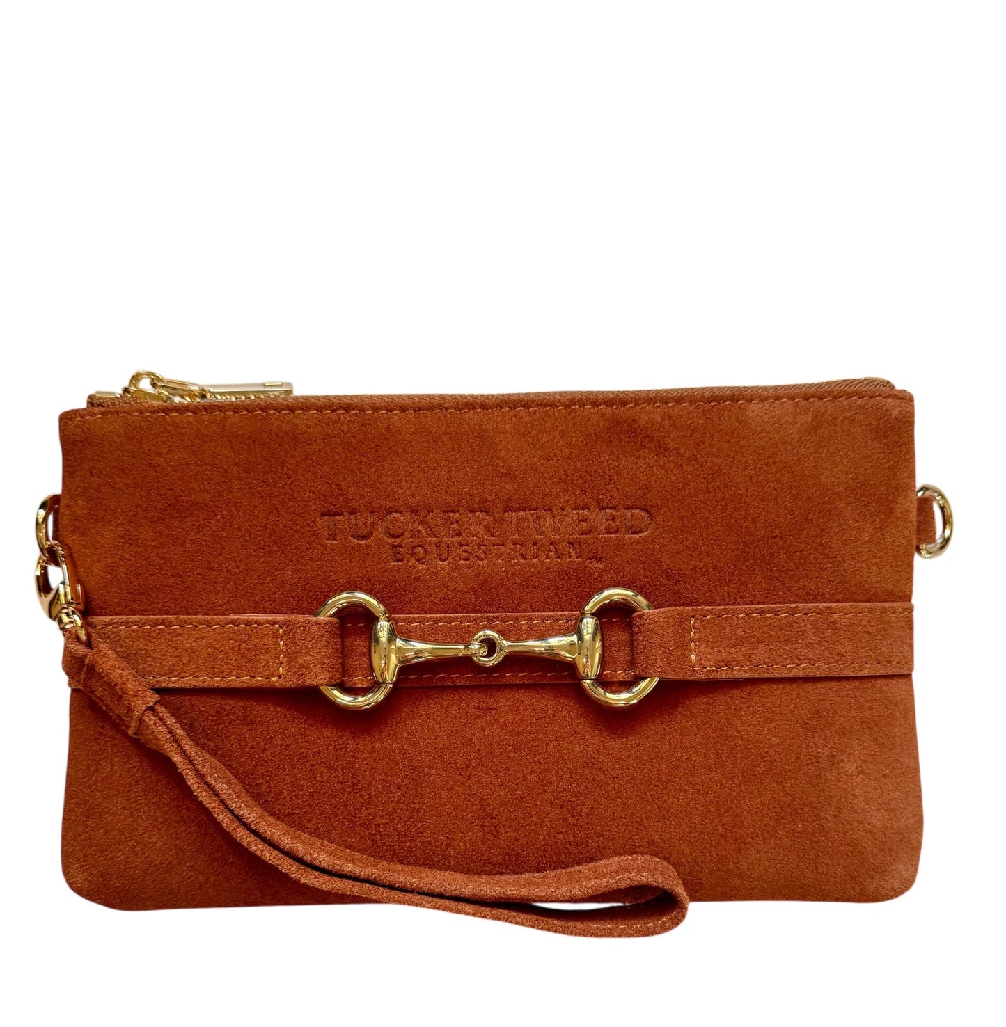 Tucker Tweed  Wellington Wristlet Sorrel Suede Edition
