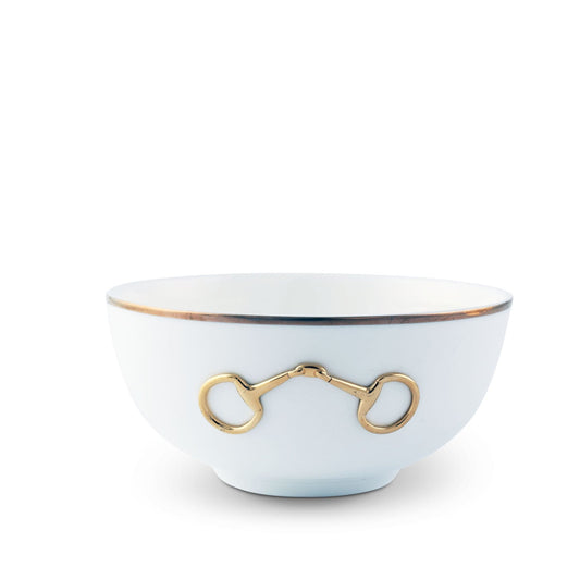 Vagabond House - Gold Bit Bone China Round Cereal Bowl Gold Rim