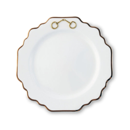 Vagabond House - Gold Bit Bone China Scallop Salad Plate Gold Rim