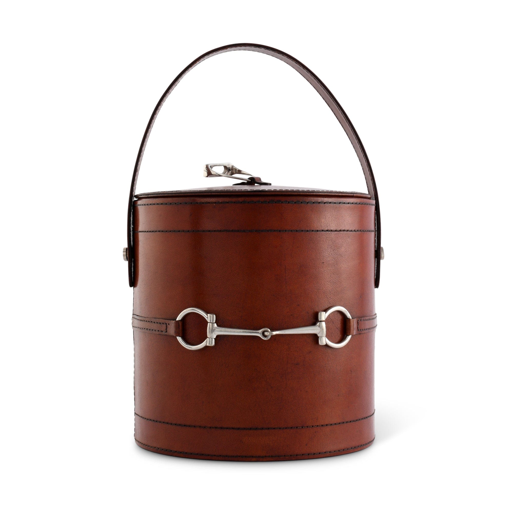 Premium Genuine Leather Bit Lidded Ice Bucket - Thumbnail 5