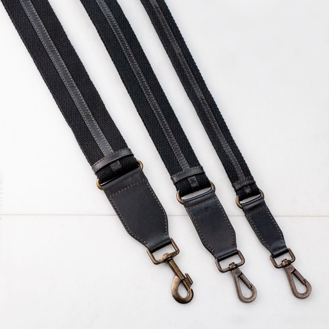 Urban Equestrian  Web/Leather - Black Guitar Strap