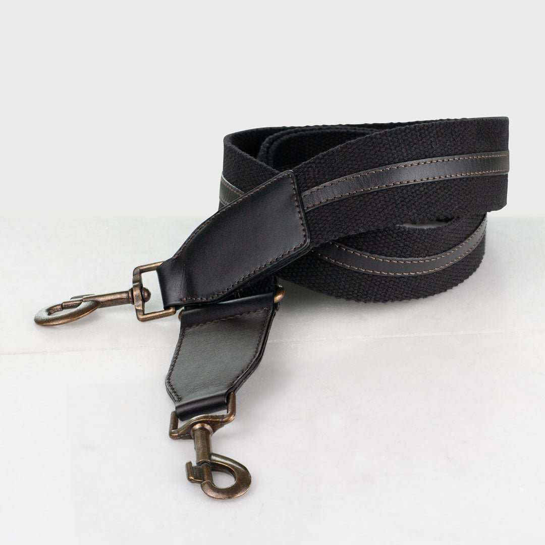 Urban Equestrian  Web/Leather - Black Guitar Strap