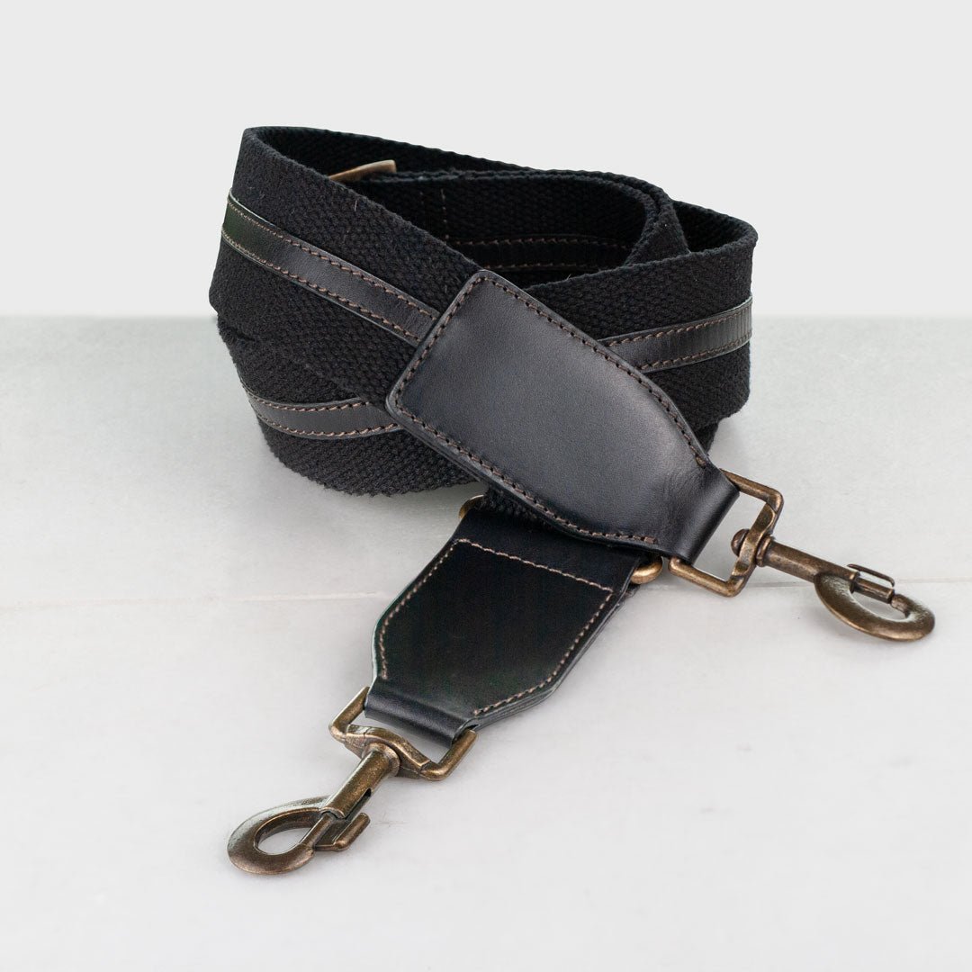 Urban Equestrian  Web/Leather - Black Guitar Strap